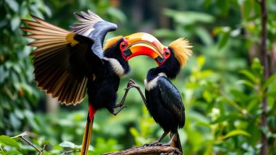Burung Enggang Borneo Kawin